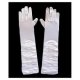 Long Ruched White Gloves