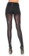 Opaque Black Pantyhose With Gold Zipper Backseam One Size
