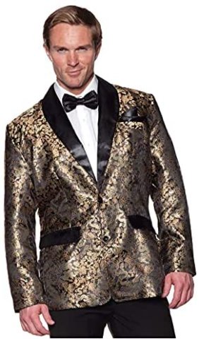 Gold Jacquard Jacket | Extra Large/Plus