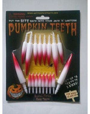 Wolfe Pumpkin Teeth Fangs Blood Tipped