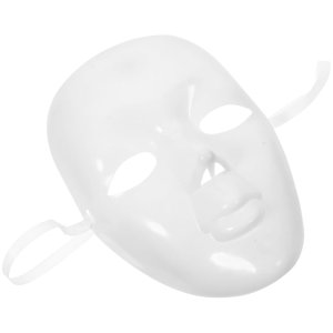 Venetian White Plastic Mask