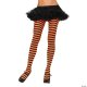 Nylon Striped Tights | Orange and Black