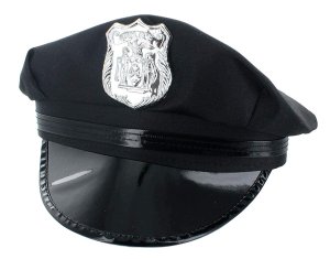 Black Police Hat with Badge