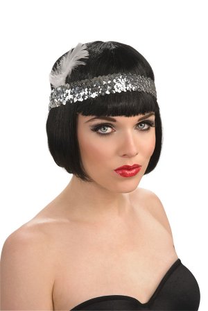 Sequin Flapper Headpiece Silver
