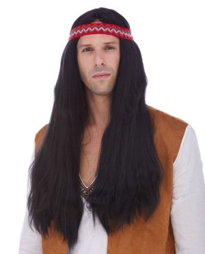 Hippie Wig with Detachable Headband | Black