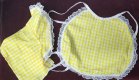 Yellow Plaid Baby Bonet and Bib