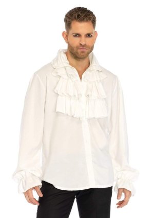 Ruffle Front Shirt | Medium
