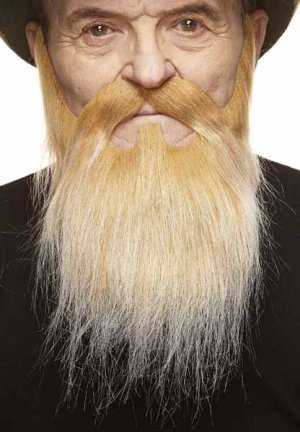 Classic Full Beard with Moustache | Blonde and White