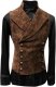 Brown Double Breasted Vest | Medium