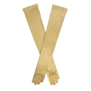 Long Satin Gloves | Gold