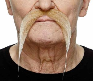Long Biker Moustache | Blonde and White