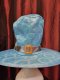 Blue Iridescent Wide Brimmed Top Hat