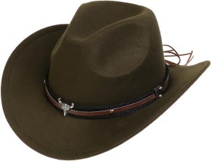 Cowboy Hat with Faux Bull Horns