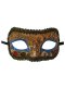 Venetian Gold Harlequin Mask with Green Detail
