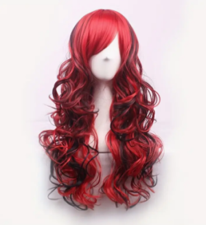 Black and Red Ombre Curly Wig