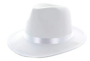Satin Fedora | White