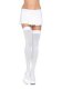 Opaque Nylon Thigh highs | White