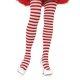 Nylon Striped Tights Red and White OS