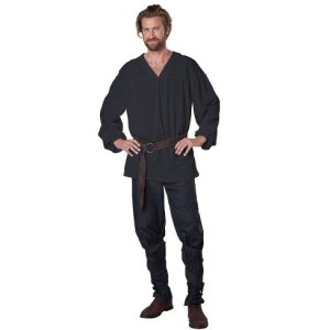 Renaissance Peasant Shirt (Black) | Large/X-Large