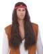 Hippie Wig with Detachable Headband - Brown