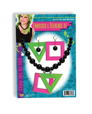 80s Neon Necklace and Earrings