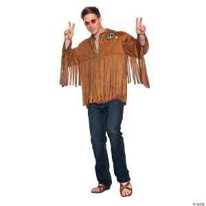 70s Faux Suede Fringed Shirt | Plus Size