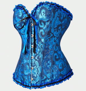 Blue Paisley Corset | Plus 1X
