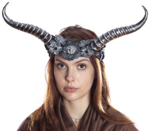 Vintage Style Horned Headband | Silver