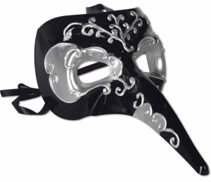 Long Nose Mask | Black and Silver