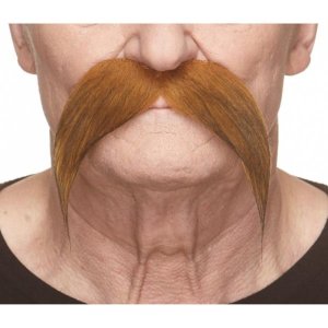 Long Bushy Moustache | Auburn and Brown