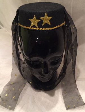Black and Gold Star Genie Cap