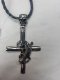 Lizard Skull Cross Necklace