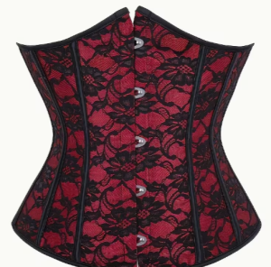 Red and Black Jacquard Waist Cincher | Small