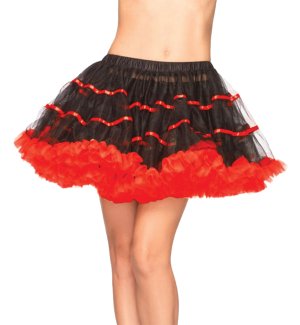 Layered Tulle PetticoatStriped Red/Black