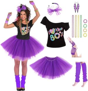 80\'s Tutu Chick Purple | X-Large