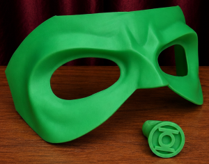 3d Printed Mask + Green Lantern Ring Green
