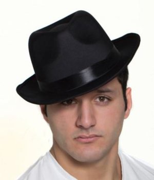 Satin Fedora | Black