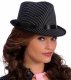 Roaring 20's Ladies Black Pin Striped Fedora