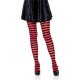 Nylon Striped Tights | Red and Black