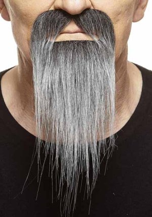 Long Goatee | Black and Grey