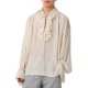 Cream Ruffled Medieval Shirt | Large