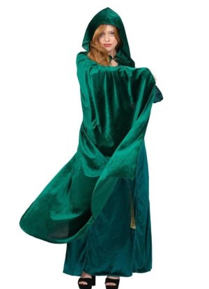 Long Velvet Cloak | Clover Green