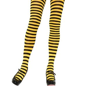 Nylon Striped Tights Yellow/Black