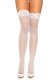 White Micro Net Lace Top Thigh Highs