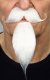 Handlebar Moustache and Chin Puff | White