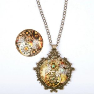 Steampunk Necklace and Ring Set