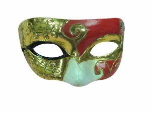 Red, Gold, and White Eye Mask