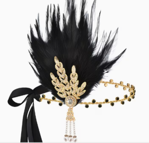 Deluxe Black Flapper headband