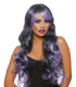 Long, Wavy Ombré Wig Black/Lavender