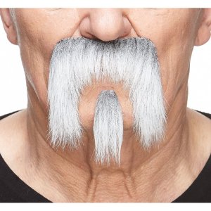 White and Grey Moustache Goatee Set